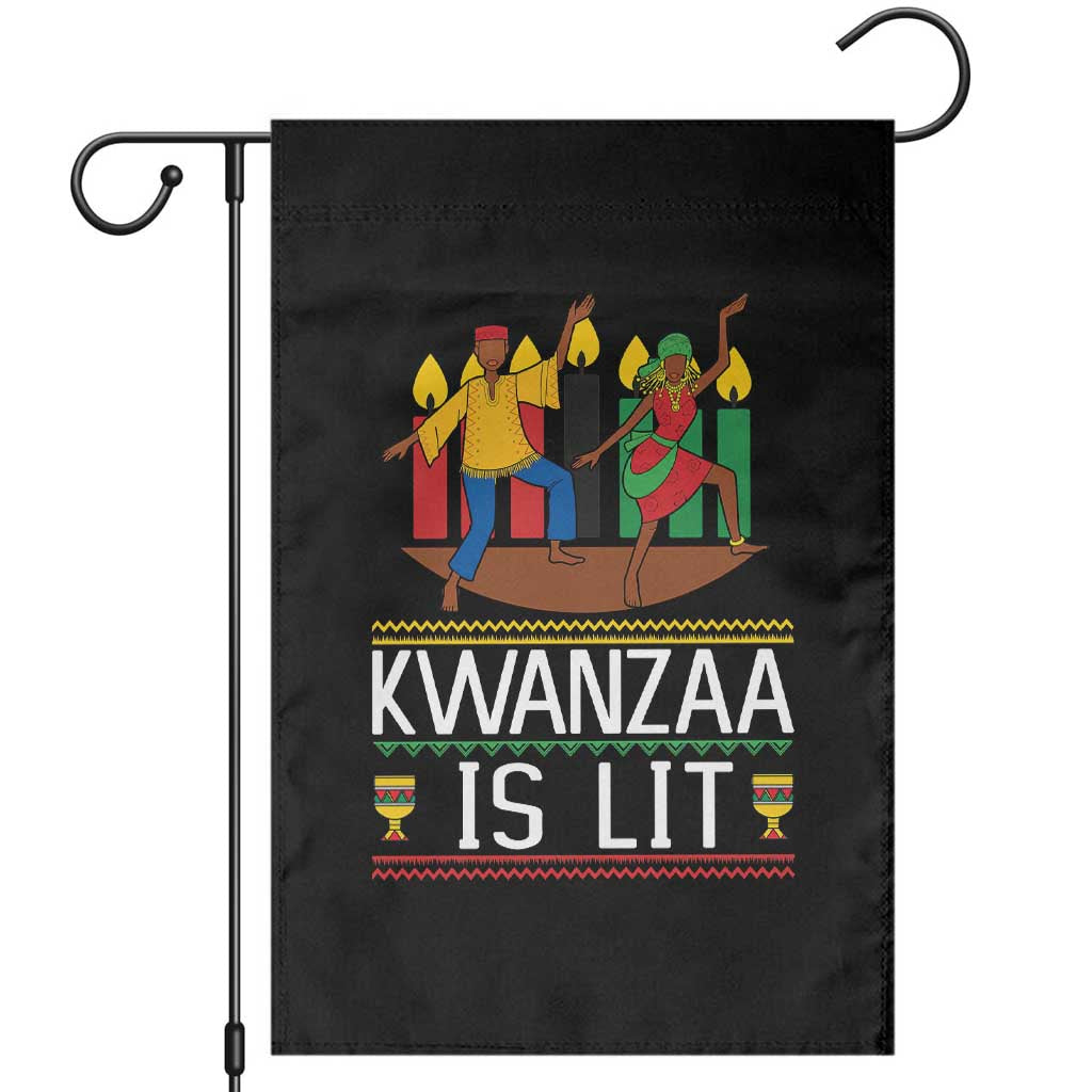 Funny Kwanzaa Is Lit Garden Flag Festival Of Lights African Heritage Gift TS12 Black Print Your Wear