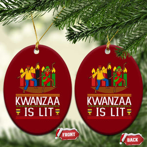 Funny Kwanzaa Is Lit Ceramic Ornament Festival Of Lights African Heritage Gift TS12 Print Your Wear