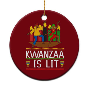 Funny Kwanzaa Is Lit Ceramic Ornament Festival Of Lights African Heritage Gift TS12 1pc Red Print Your Wear