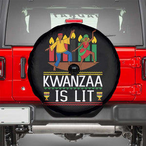 Funny Kwanzaa Is Lit Spare Tire Cover Festival Of Lights African Heritage Gift TS12 Black Print Your Wear