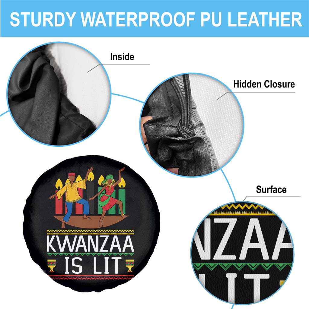 Funny Kwanzaa Is Lit Spare Tire Cover Festival Of Lights African Heritage Gift TS12 Print Your Wear