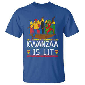 Funny Kwanzaa Is Lit T Shirt Festival Of Lights African Heritage Gift TS12 Royal Blue Print Your Wear