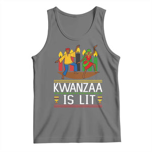 Funny Kwanzaa Is Lit Tank Top Festival Of Lights African Heritage Gift TS12 Black Heather Print Your Wear