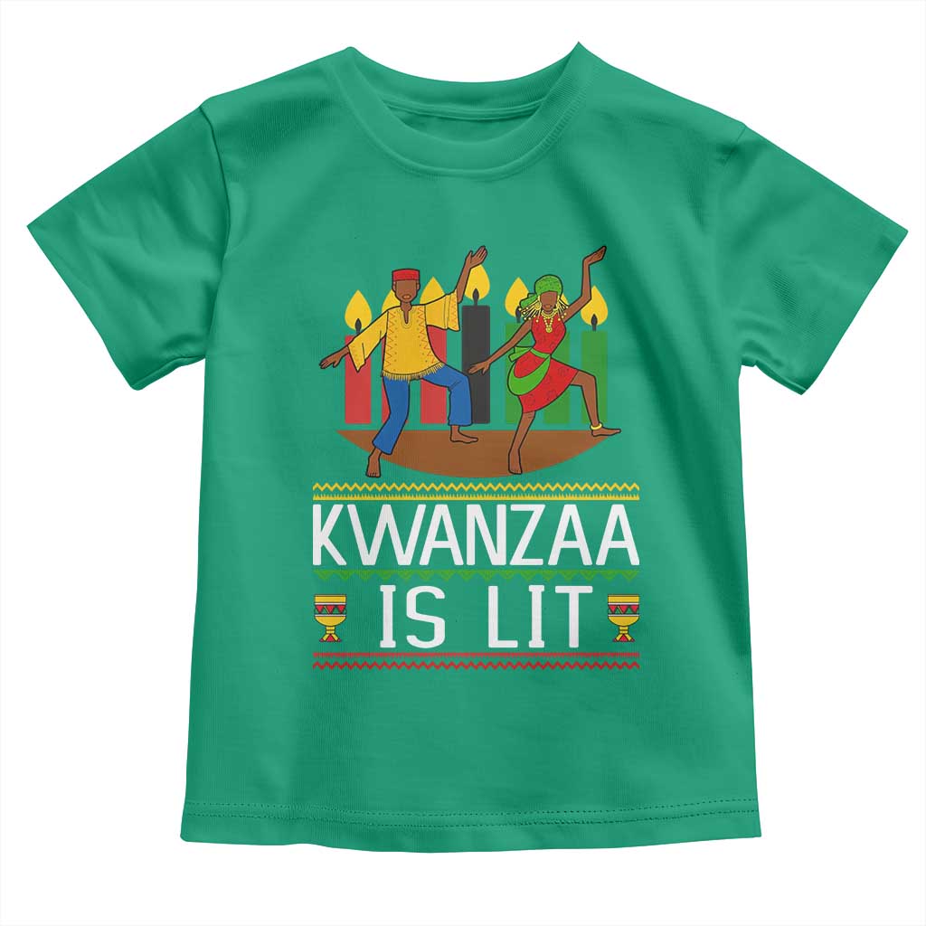 Funny Kwanzaa Is Lit Toddler T Shirt Festival Of Lights African Heritage Gift TS12 Irish Green Print Your Wear