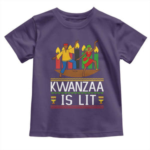 Funny Kwanzaa Is Lit Toddler T Shirt Festival Of Lights African Heritage Gift TS12 Purple Print Your Wear