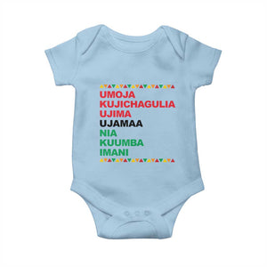 7 Principles Of Kwanzaa Baby Onesie African American Holiday Gift TS12 Light Blue Print Your Wear
