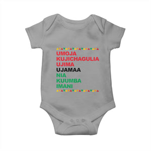 7 Principles Of Kwanzaa Baby Onesie African American Holiday Gift TS12 Sport Gray Print Your Wear