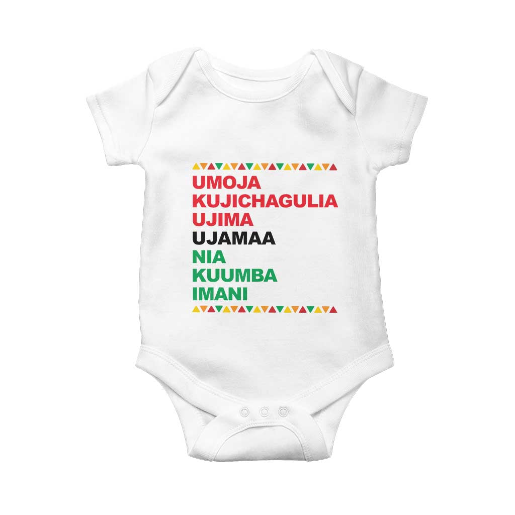 7 Principles Of Kwanzaa Baby Onesie African American Holiday Gift TS12 White Print Your Wear