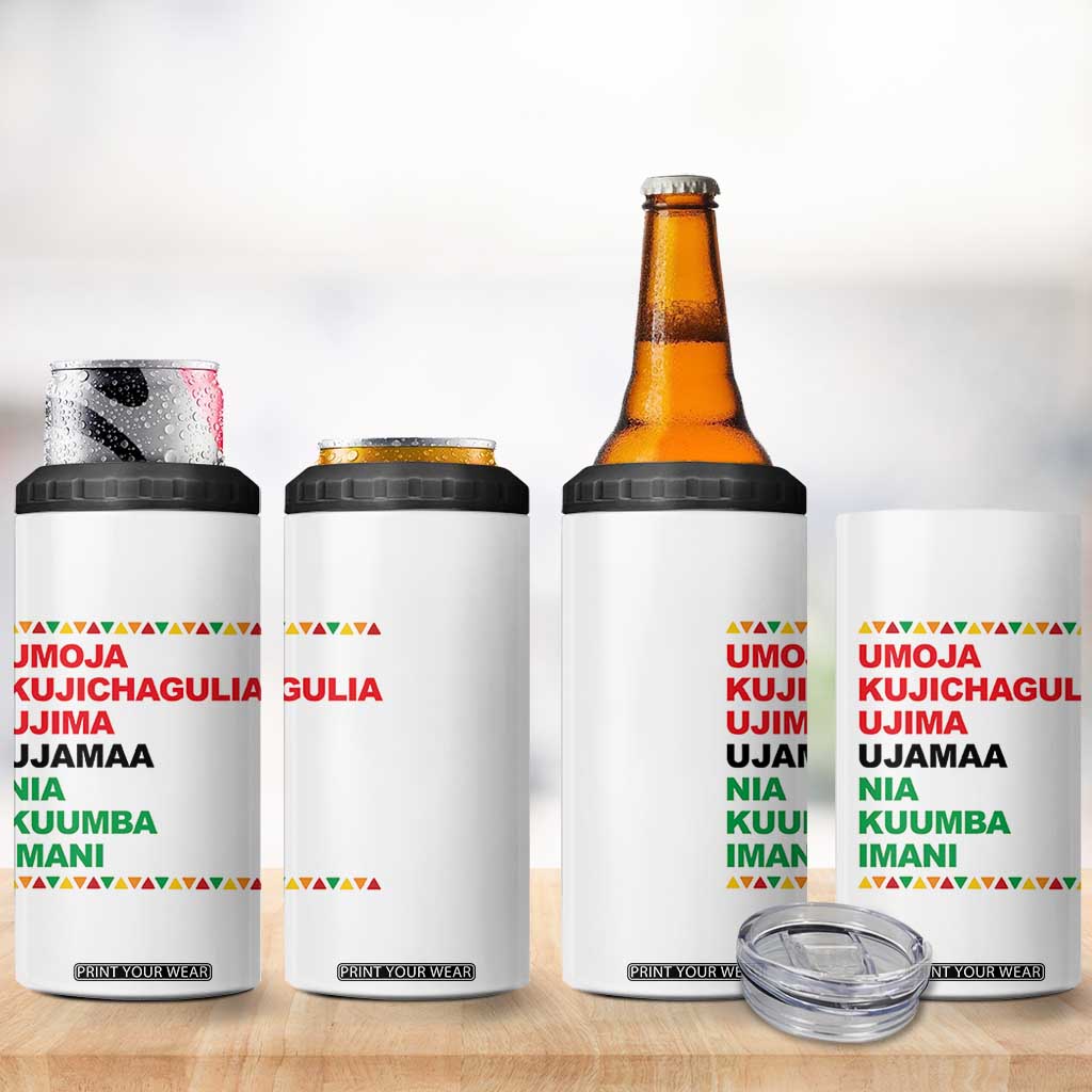 7 Principles Of Kwanzaa 4 in 1 Can Cooler Tumbler African American Holiday Gift TS12 Print Your Wear