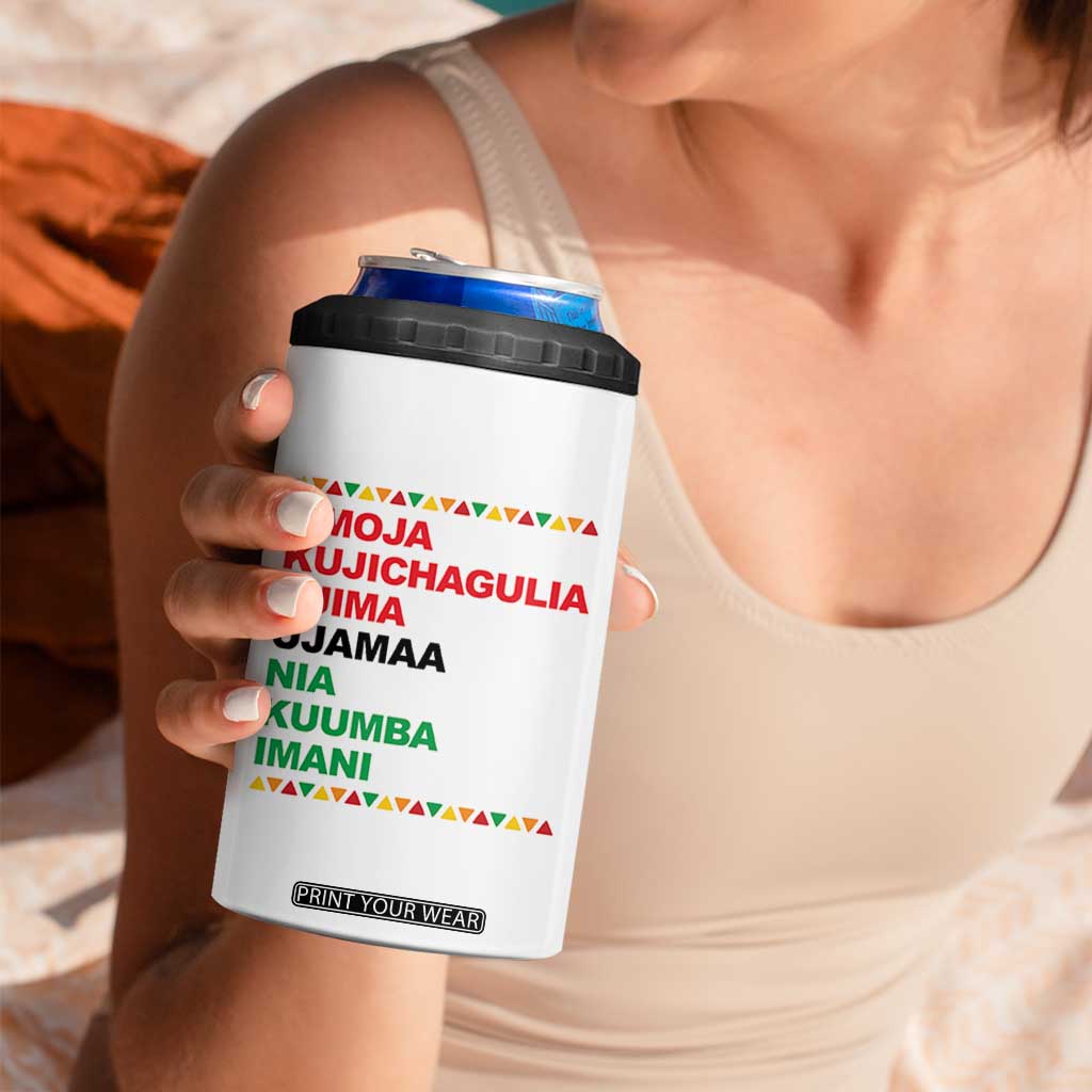 7 Principles Of Kwanzaa 4 in 1 Can Cooler Tumbler African American Holiday Gift TS12 Print Your Wear