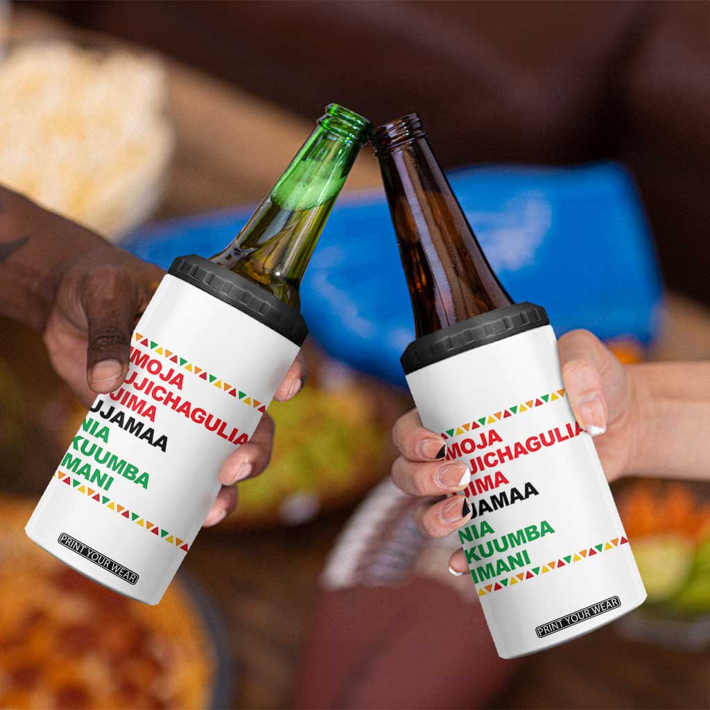 7 Principles Of Kwanzaa 4 in 1 Can Cooler Tumbler African American Holiday Gift TS12 Print Your Wear