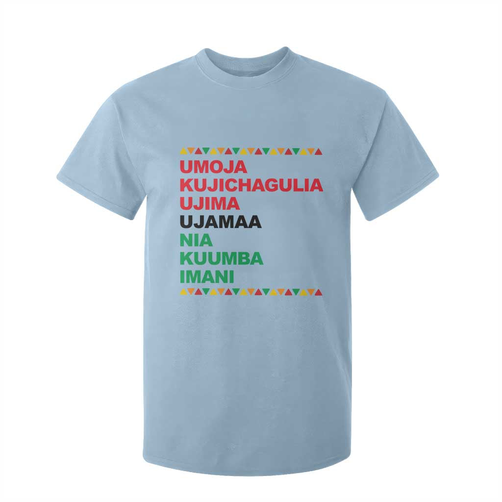 7 Principles Of Kwanzaa T Shirt For Kid African American Holiday Gift TS12 Light Blue Print Your Wear