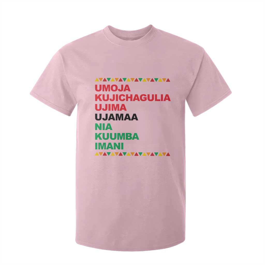 7 Principles Of Kwanzaa T Shirt For Kid African American Holiday Gift TS12 Light Pink Print Your Wear