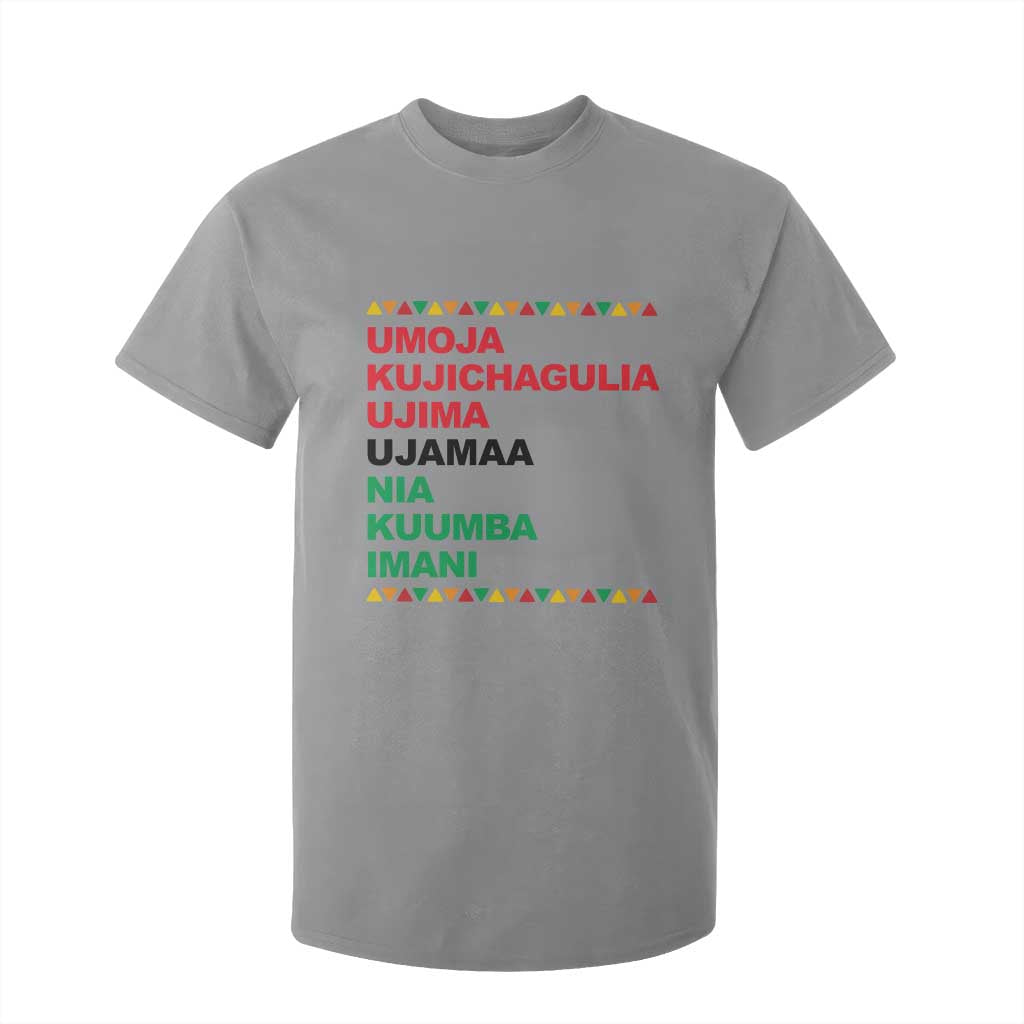 7 Principles Of Kwanzaa T Shirt For Kid African American Holiday Gift TS12 Sport Gray Print Your Wear