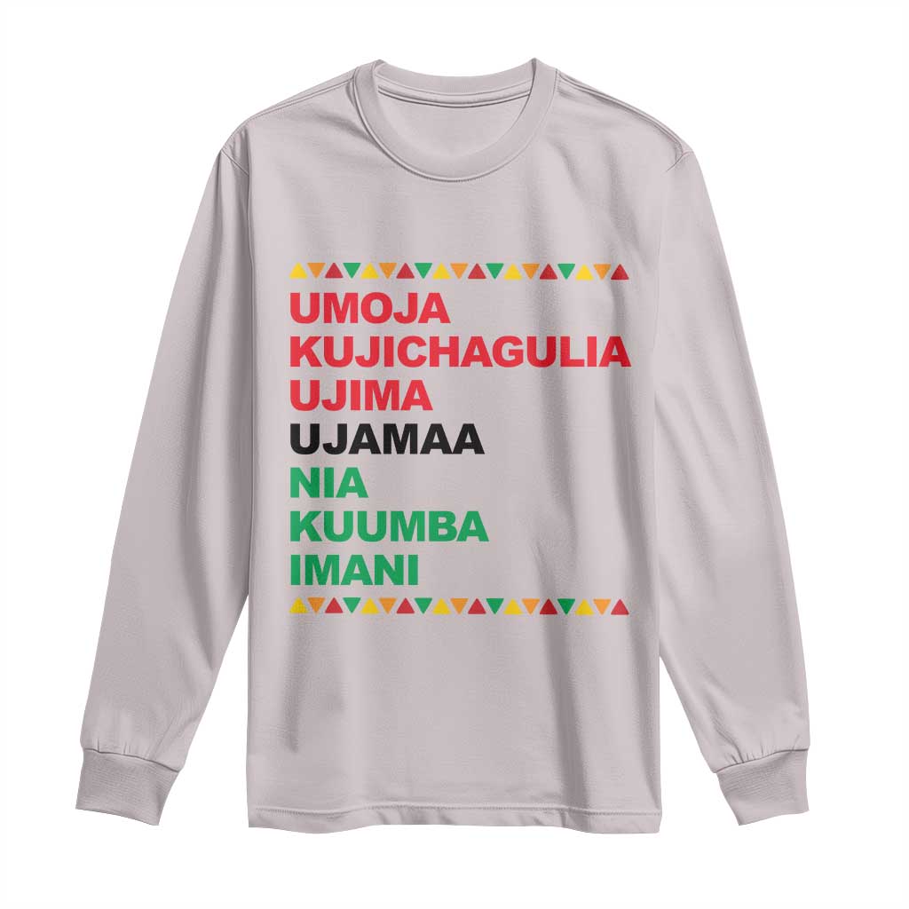 7 Principles Of Kwanzaa Long Sleeve Shirt African American Holiday Gift TS12 Ice Gray Print Your Wear