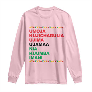 7 Principles Of Kwanzaa Long Sleeve Shirt African American Holiday Gift TS12 Light Pink Print Your Wear