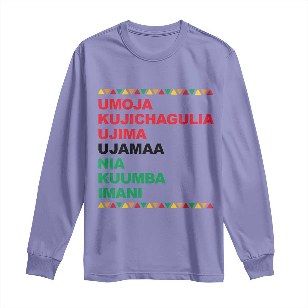 7 Principles Of Kwanzaa Long Sleeve Shirt African American Holiday Gift TS12 Violet Print Your Wear
