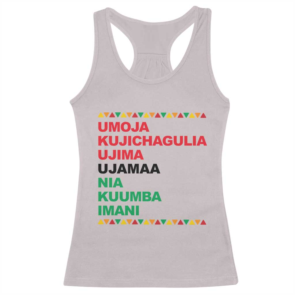 7 Principles Of Kwanzaa Racerback Tank Top African American Holiday Gift TS12 Ice Gray Print Your Wear