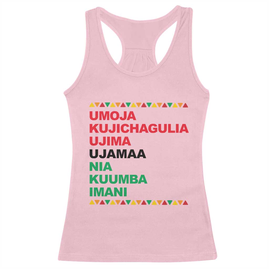 7 Principles Of Kwanzaa Racerback Tank Top African American Holiday Gift TS12 Light Pink Print Your Wear