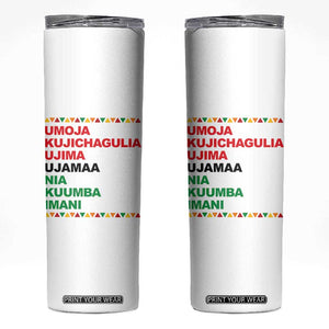 7 Principles Of Kwanzaa Skinny Tumbler African American Holiday Gift TS12 White Print Your Wear