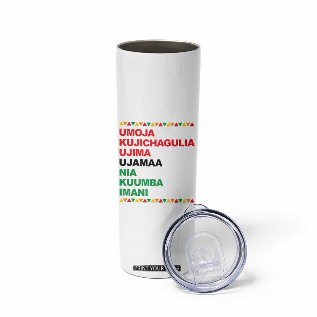 7 Principles Of Kwanzaa Skinny Tumbler African American Holiday Gift TS12 Print Your Wear
