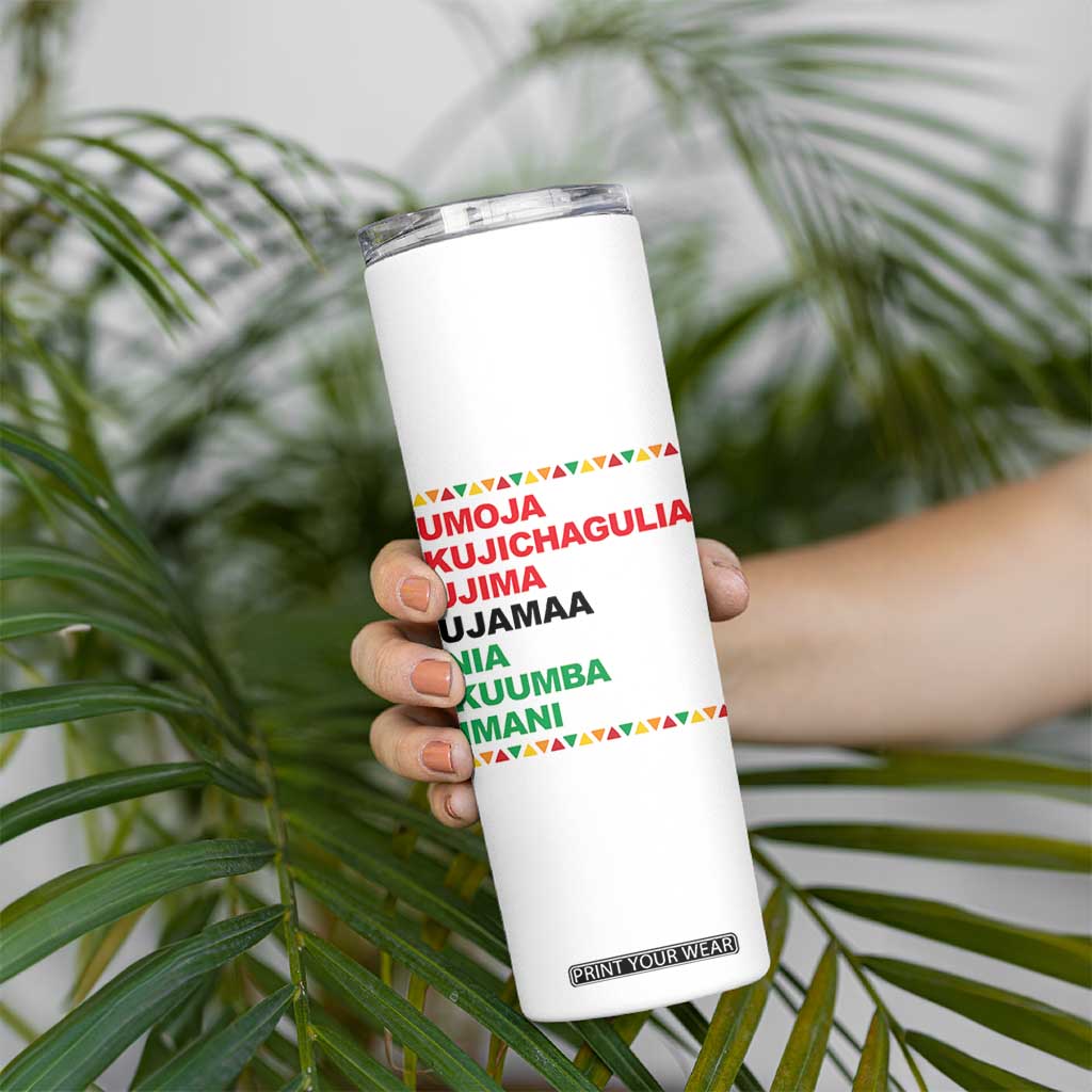 7 Principles Of Kwanzaa Skinny Tumbler African American Holiday Gift TS12 Print Your Wear