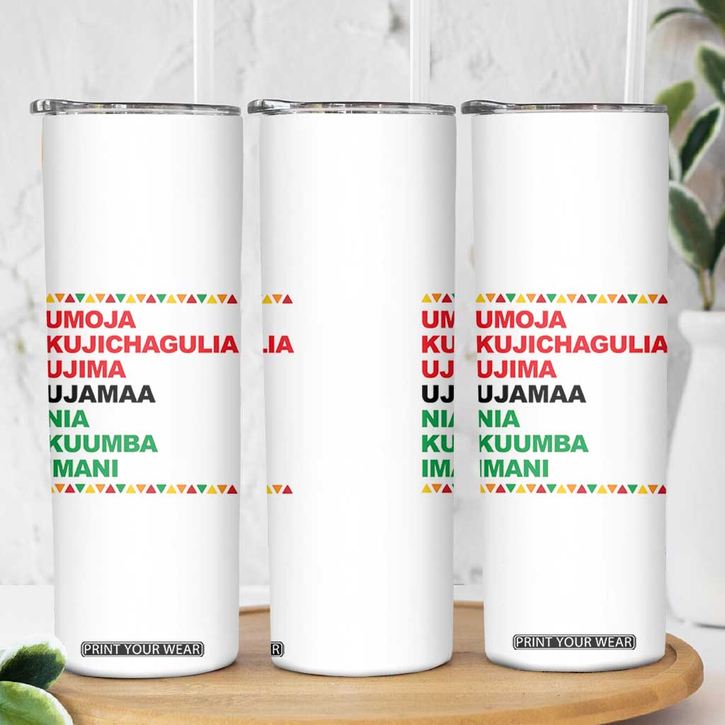 7 Principles Of Kwanzaa Skinny Tumbler African American Holiday Gift TS12 Print Your Wear