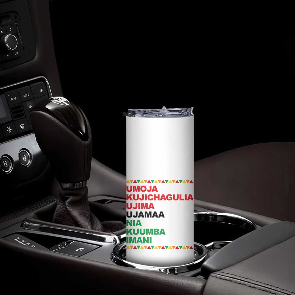 7 Principles Of Kwanzaa Skinny Tumbler African American Holiday Gift TS12 Print Your Wear
