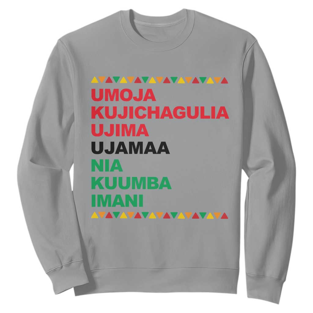 7 Principles Of Kwanzaa Sweatshirt African American Holiday Gift TS12 Sport Gray Print Your Wear