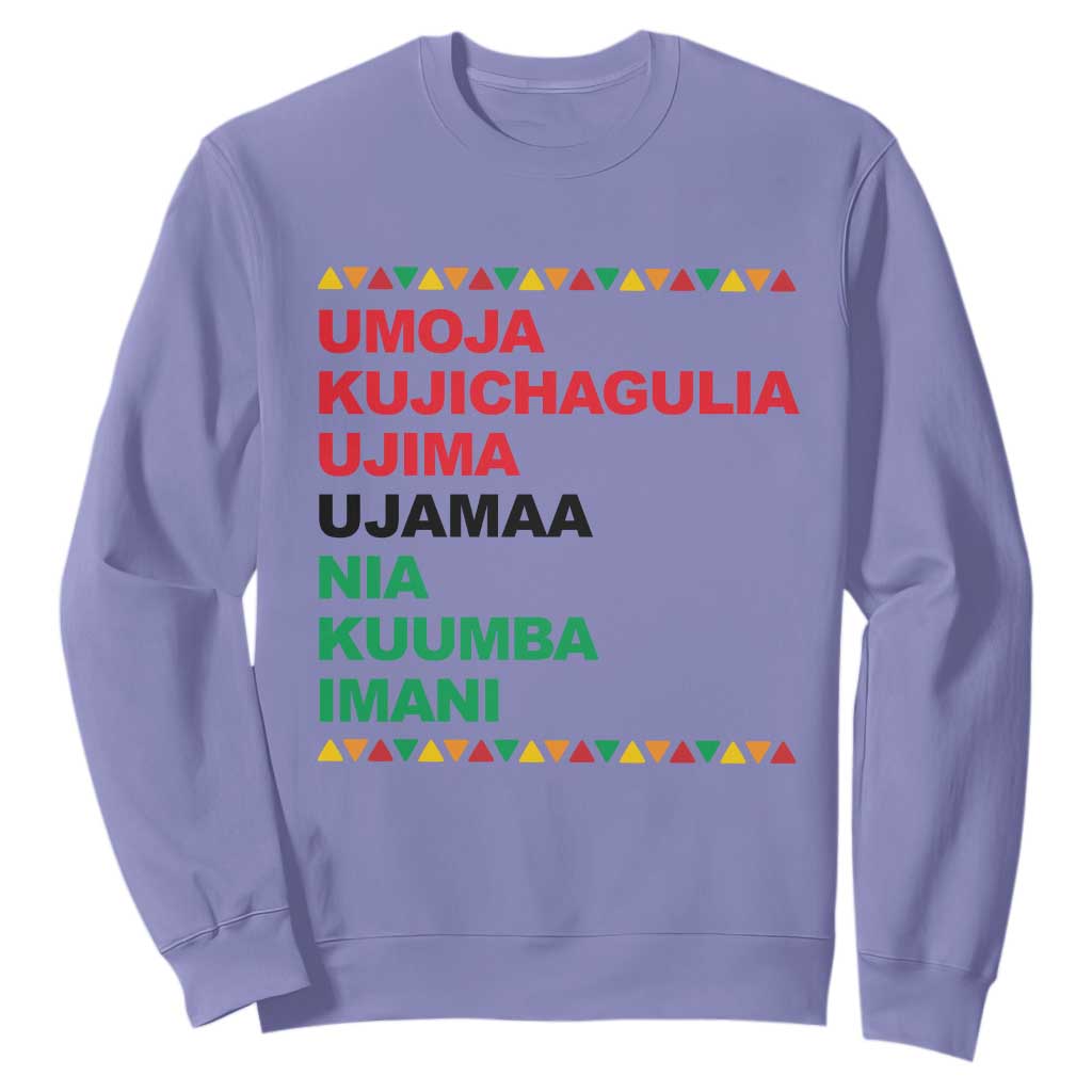7 Principles Of Kwanzaa Sweatshirt African American Holiday Gift TS12 Violet Print Your Wear