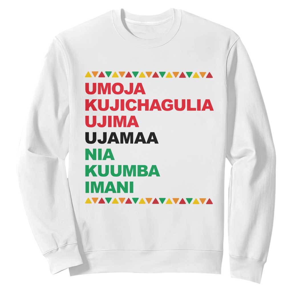 7 Principles Of Kwanzaa Sweatshirt African American Holiday Gift TS12 White Print Your Wear