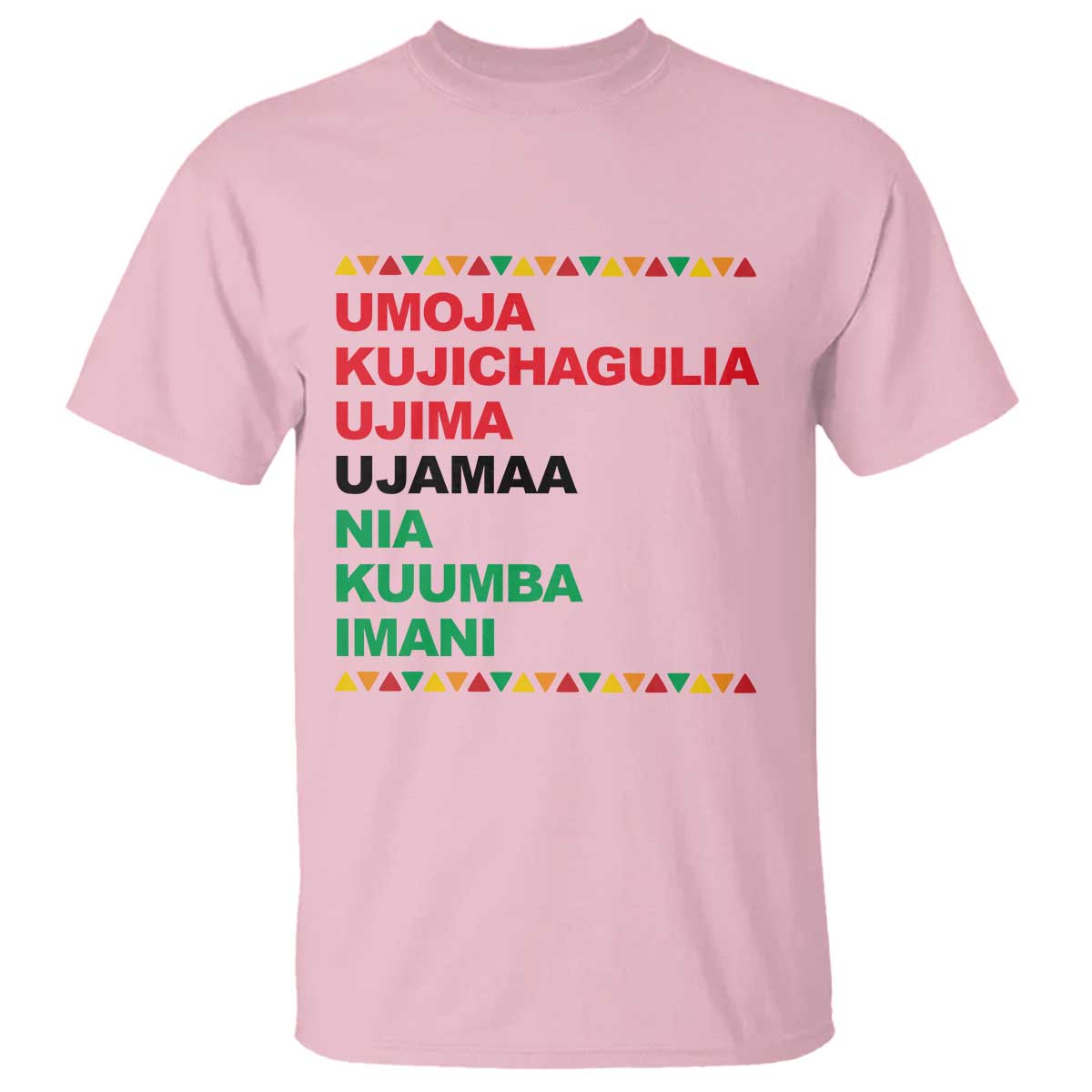 7 Principles Of Kwanzaa T Shirt African American Holiday Gift TS12 Light Pink Print Your Wear
