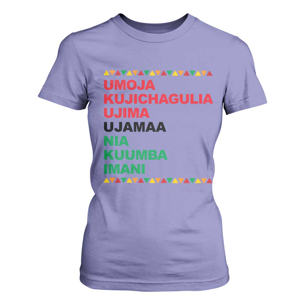 7 Principles Of Kwanzaa T Shirt For Women African American Holiday Gift TS12 Violet Print Your Wear