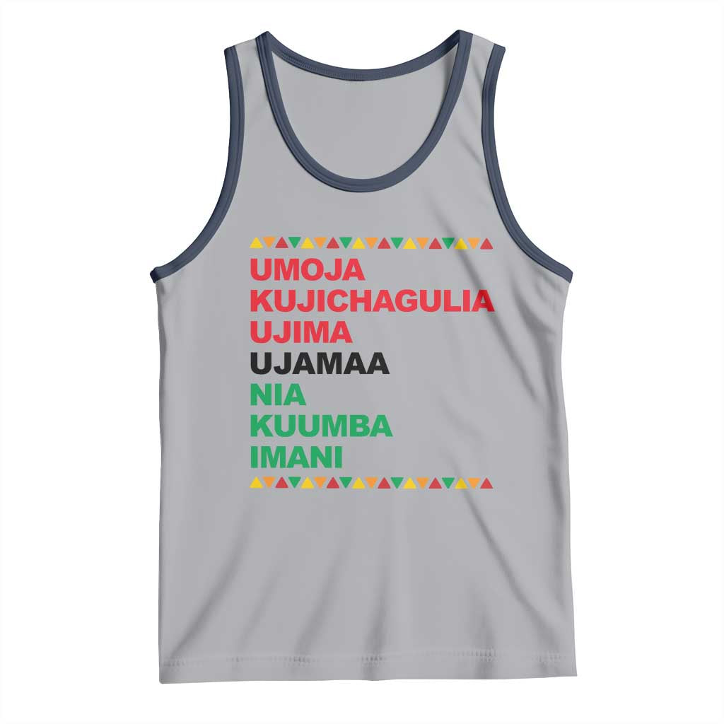 7 Principles Of Kwanzaa Tank Top African American Holiday Gift TS12 Athletic Heather Navy Print Your Wear