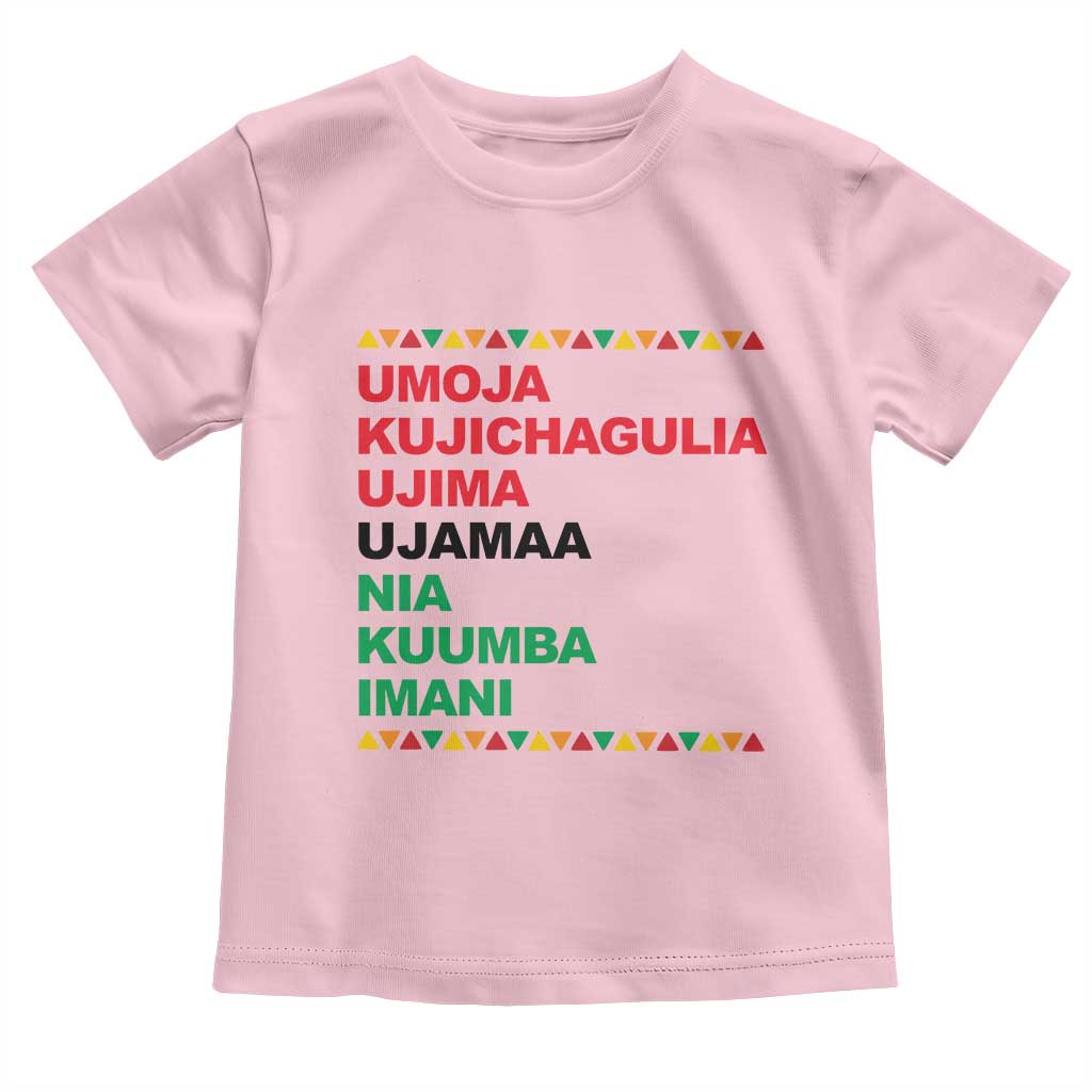7 Principles Of Kwanzaa Toddler T Shirt African American Holiday Gift TS12 Light Pink Print Your Wear