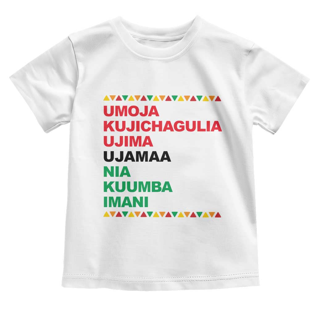 7 Principles Of Kwanzaa Toddler T Shirt African American Holiday Gift TS12 White Print Your Wear