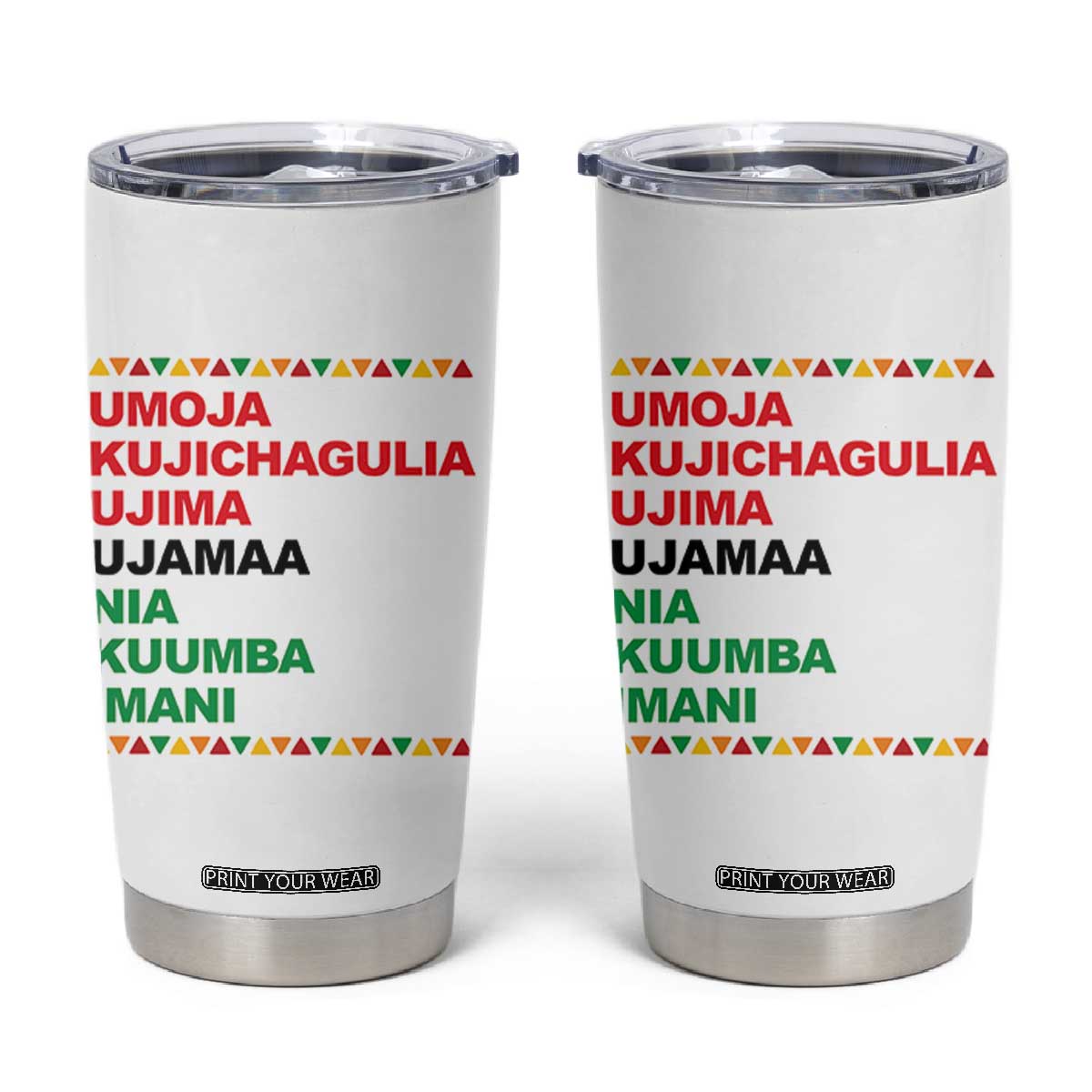 7 Principles Of Kwanzaa Tumbler Cup African American Holiday Gift TS12 White Print Your Wear