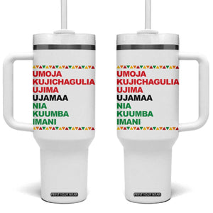 7 Principles Of Kwanzaa Tumbler With Handle African American Holiday Gift TS12 One Size: 40 oz White Print Your Wear