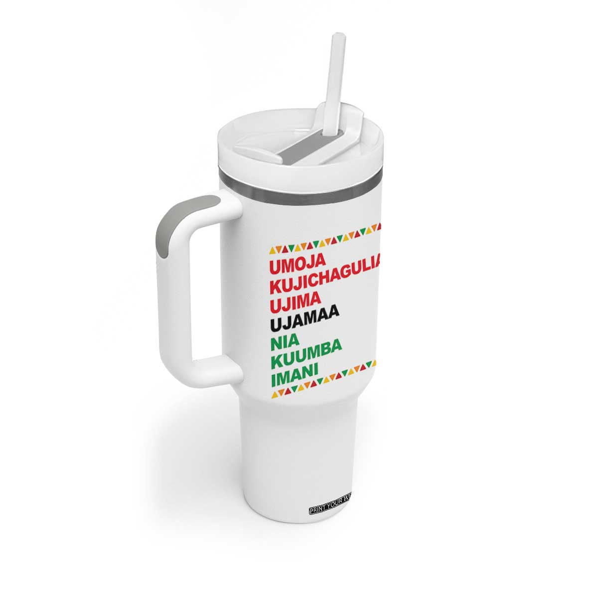 7 Principles Of Kwanzaa Tumbler With Handle African American Holiday Gift TS12 Print Your Wear
