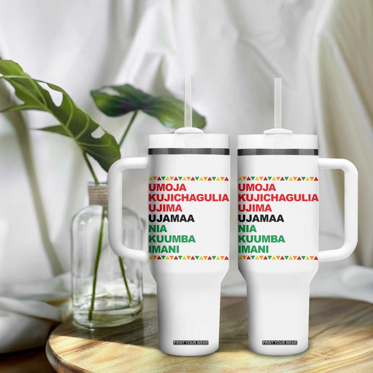 7 Principles Of Kwanzaa Tumbler With Handle African American Holiday Gift TS12 Print Your Wear