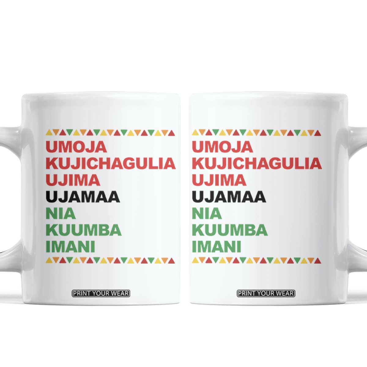 7 Principles Of Kwanzaa Coffee Mug African American Holiday Gift TS12 White Print Your Wear