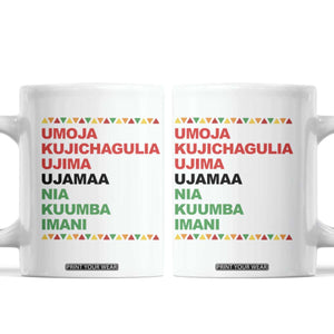 7 Principles Of Kwanzaa Coffee Mug African American Holiday Gift TS12 White Print Your Wear