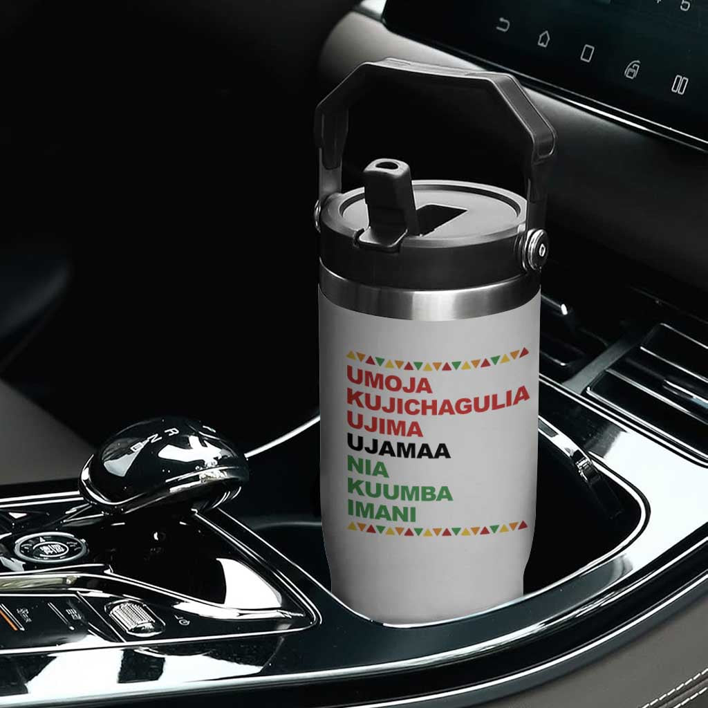 7 Principles Of Kwanzaa Flip Straw Tumbler African American Holiday Gift TS12 Print Your Wear