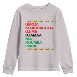 7 Principles Of Kwanzaa Youth Sweatshirt African American Holiday Gift TS12 Ice Gray Print Your Wear