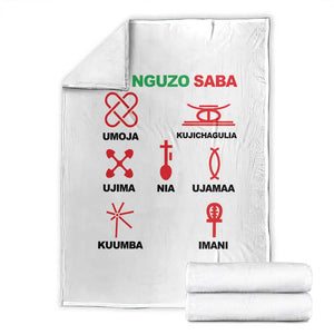 Nguzo Saba Seven Principles Of Kwanzaa Celebration Gift Throw Blanket TS12 White Print Your Wear