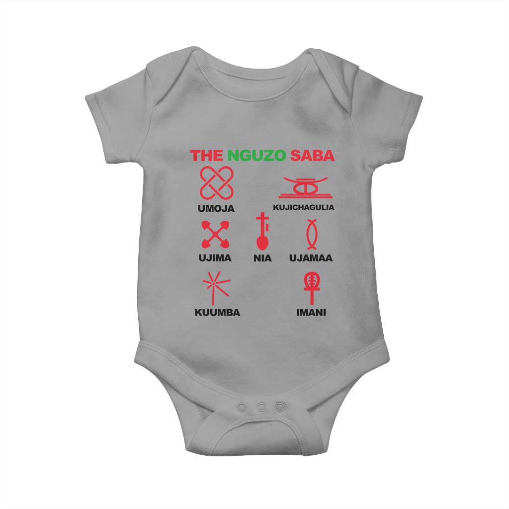 Nguzo Saba Seven Principles Of Kwanzaa Celebration Gift Baby Onesie TS12 Sport Gray Print Your Wear