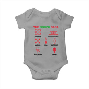 Nguzo Saba Seven Principles Of Kwanzaa Celebration Gift Baby Onesie TS12 Sport Gray Print Your Wear