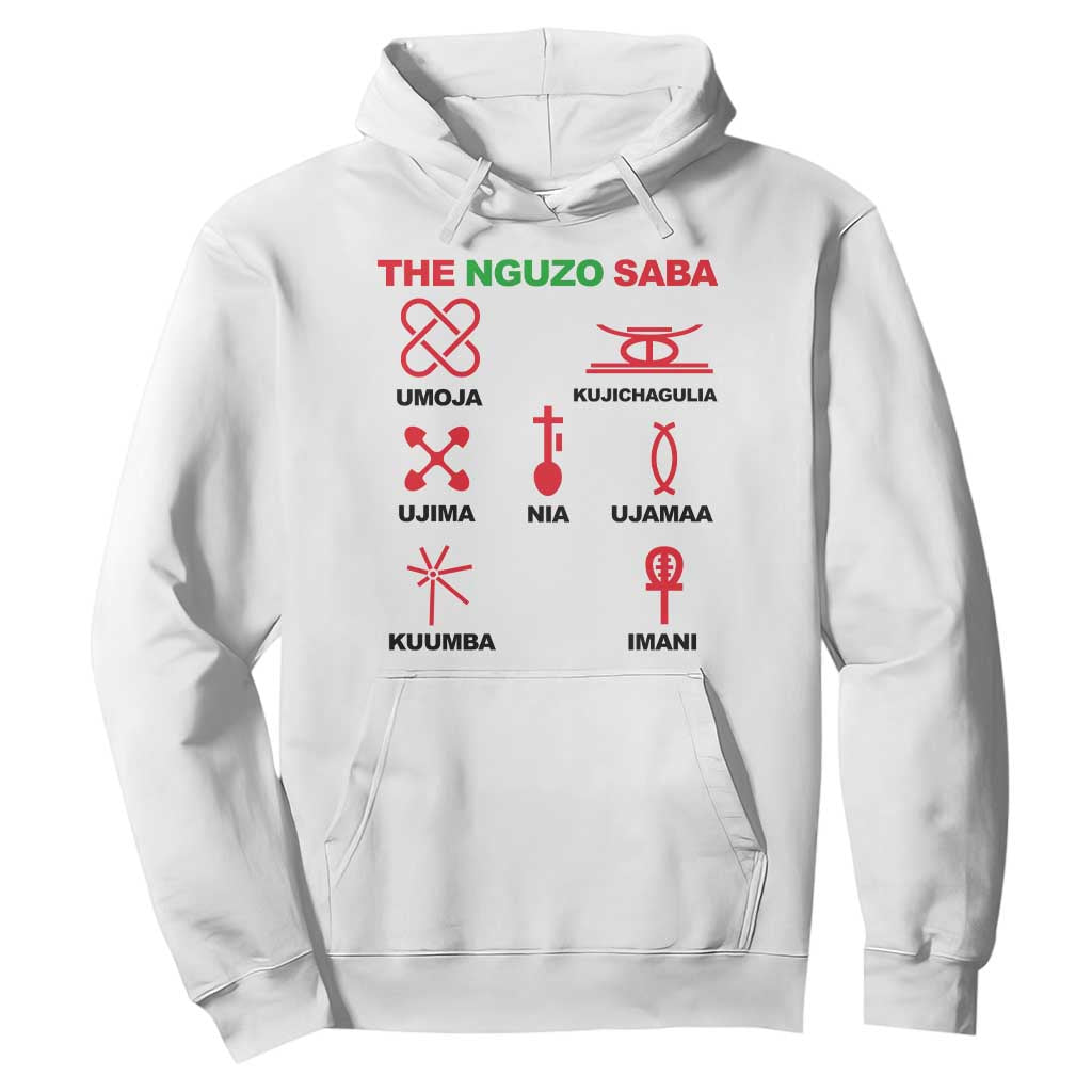 Nguzo Saba Seven Principles Of Kwanzaa Celebration Gift Hoodie TS12 White Print Your Wear