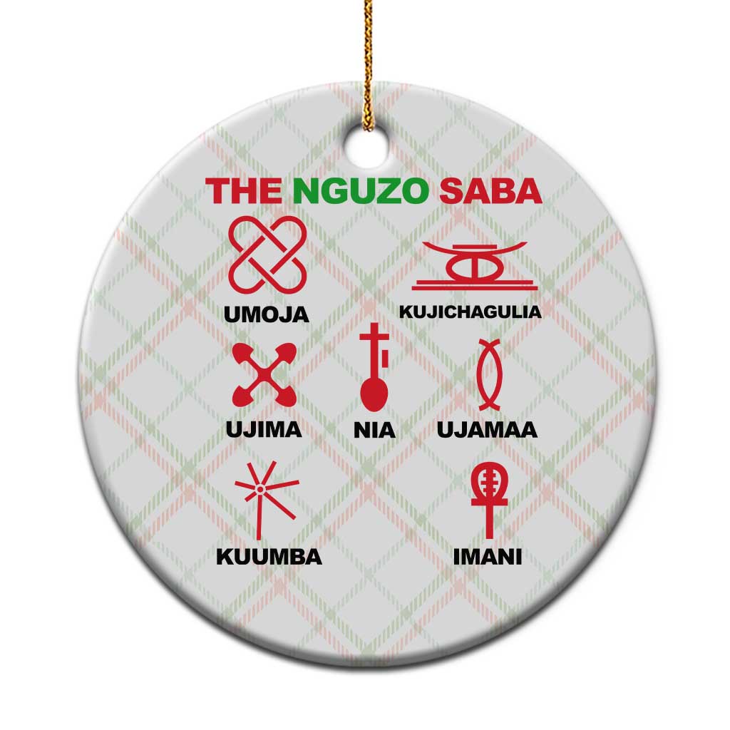 Nguzo Saba Seven Principles Of Kwanzaa Celebration Gift Ceramic Ornament TS12 1pc Christmas Plaid Print Your Wear