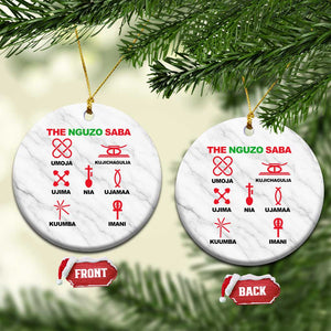 Nguzo Saba Seven Principles Of Kwanzaa Celebration Gift Ceramic Ornament TS12 1pc White Marble Print Your Wear